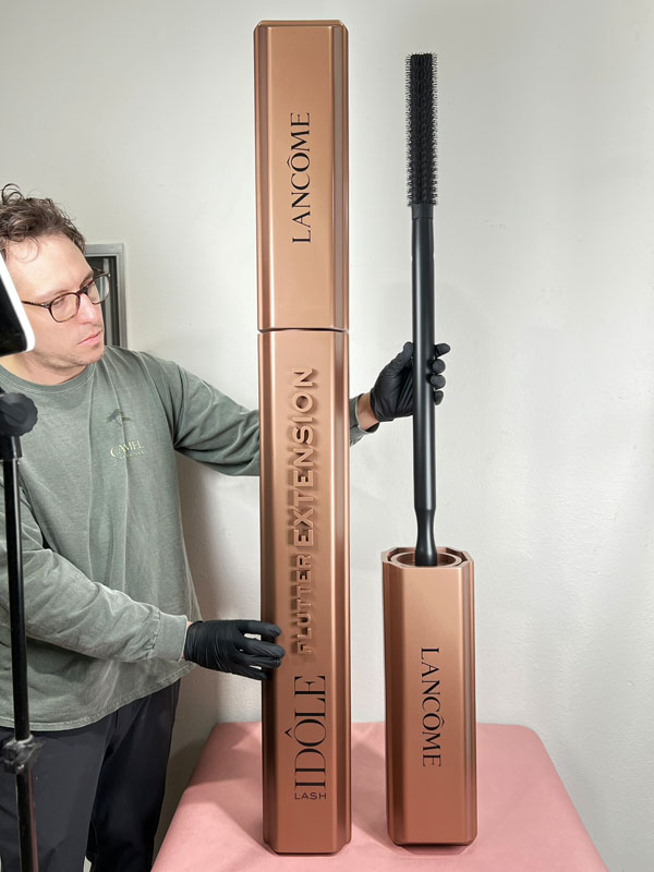 Custom 3D-printed branded display model showcasing large-scale product replicas for retail and marketing activations.