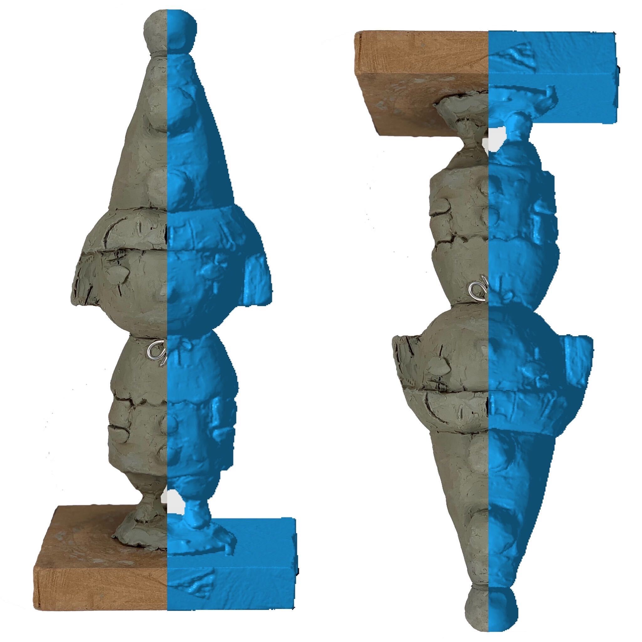 3d scan a clay sculpture to produce an accurate digital 3d model in STL file format