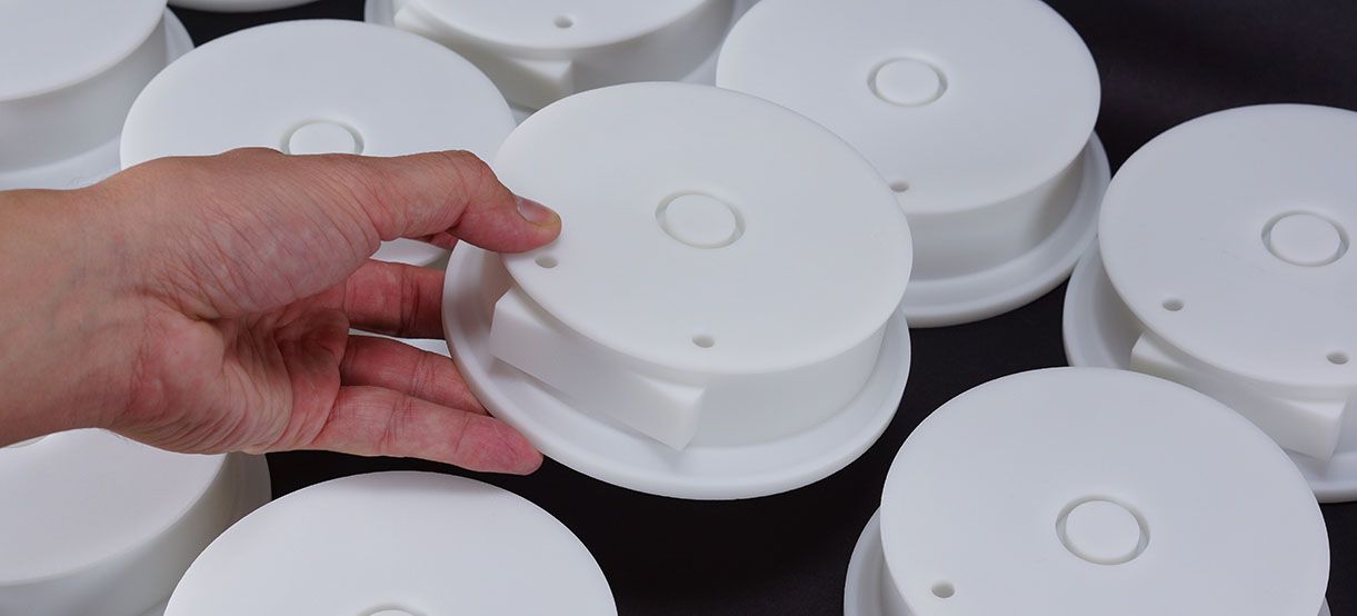 picture of a white SLA Resin 3d printed prototype made in los angeles